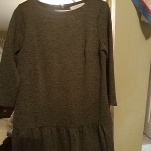 Loft dark gray drop waist dress
